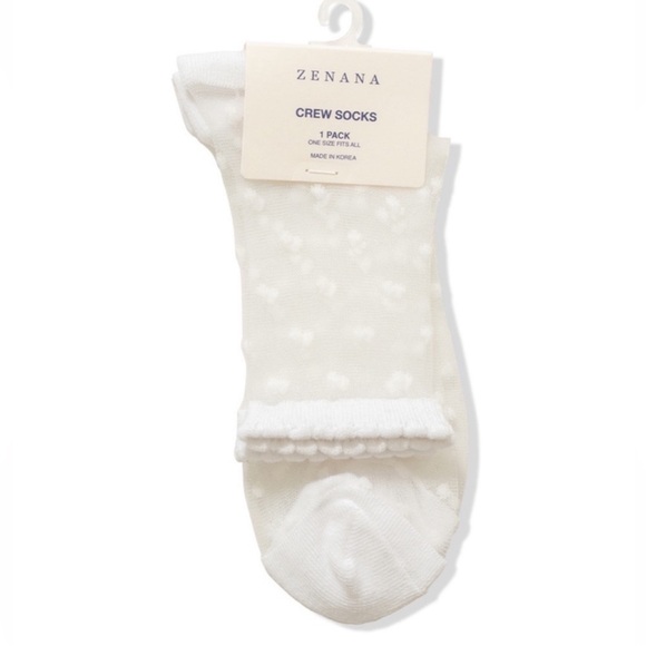 🆕🤍Zenana Outfitters Sheer Polka Dot Ankle Socks - Picture 3 of 3
